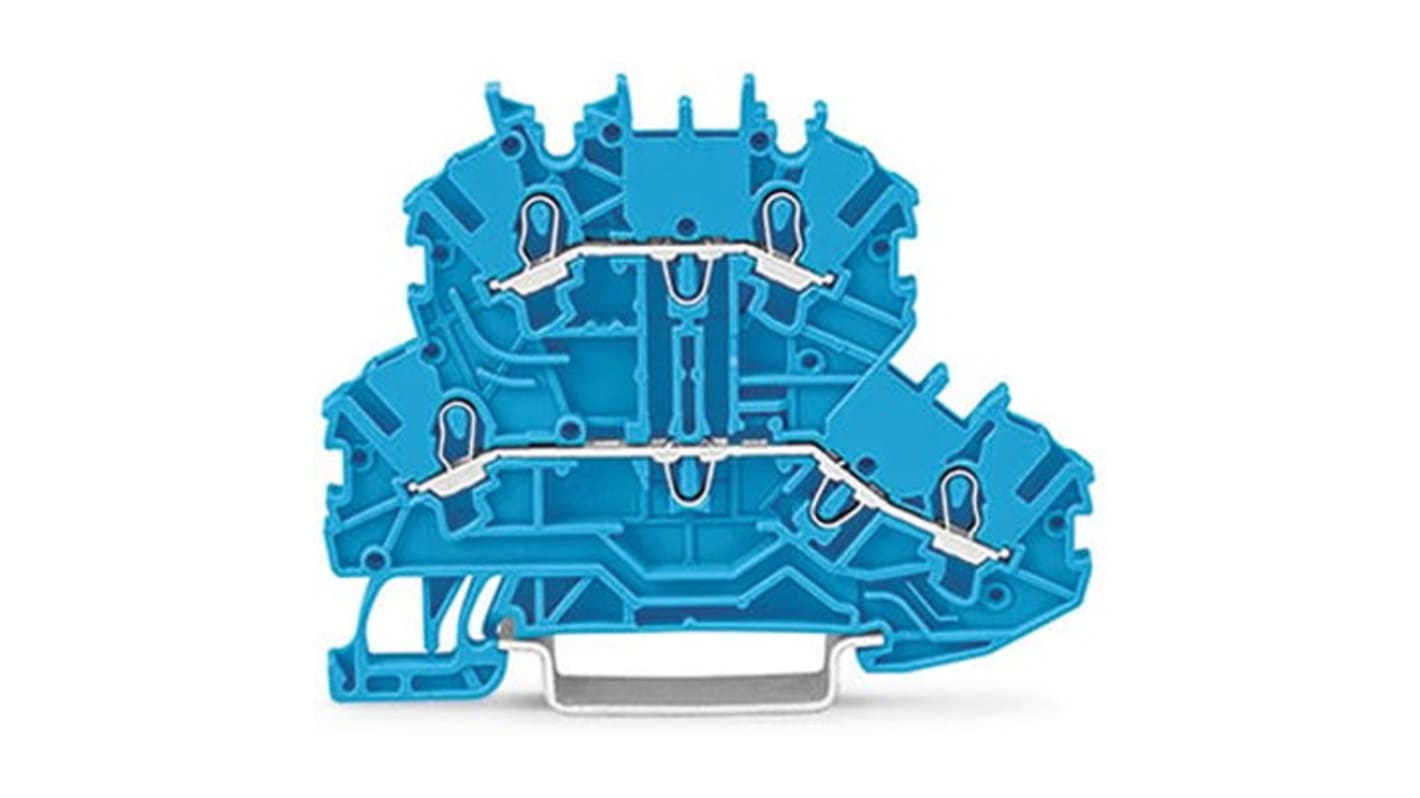 WAGO TOPJOB S Series Blue DIN Rail Terminal Block, 1mm², 2-Level, Push-In Cage Clamp Termination, ATEX, EAC Ex, IECEx