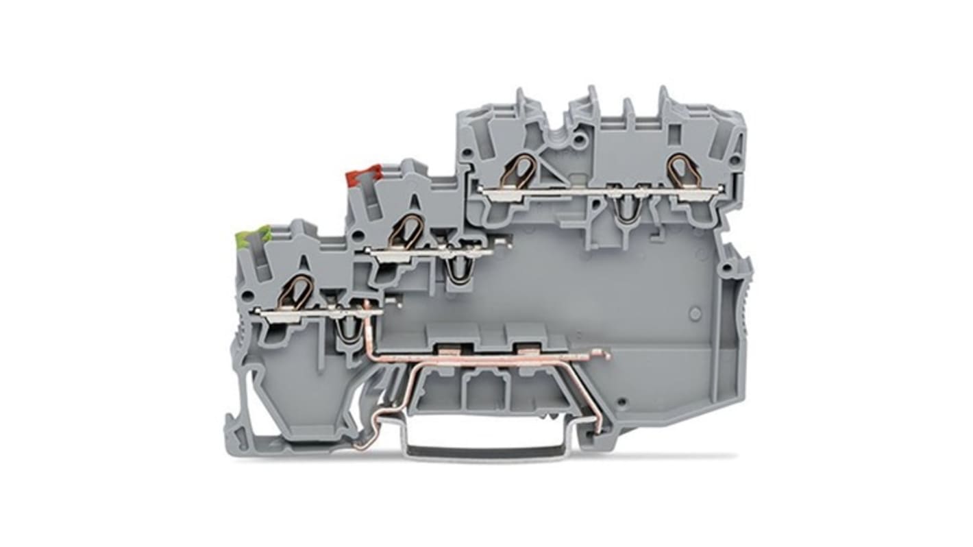 WAGO 2000-5317/101-000 TOPJOB S Series Grey, 1mm², 3-Level, Push-In Cage Clamp Termination