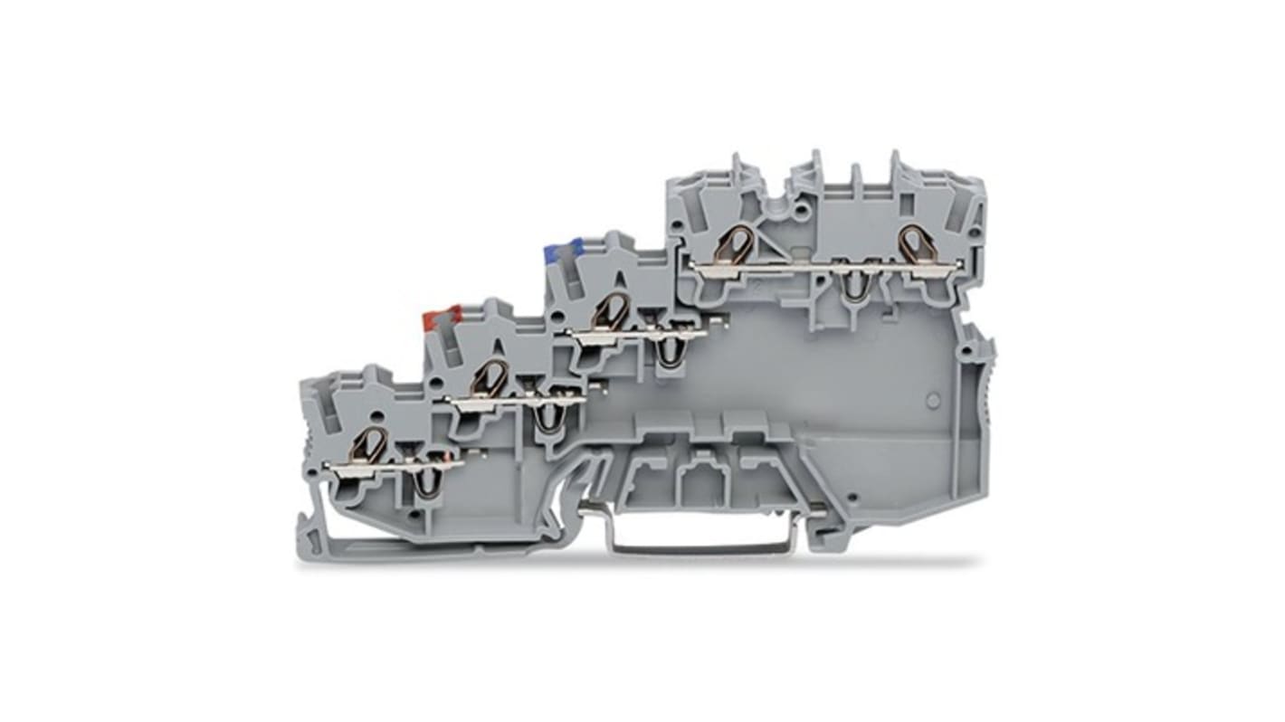WAGO 2000-5410 TOPJOB S Series Grey, 1mm², 4-Level, Push-In Cage Clamp Termination