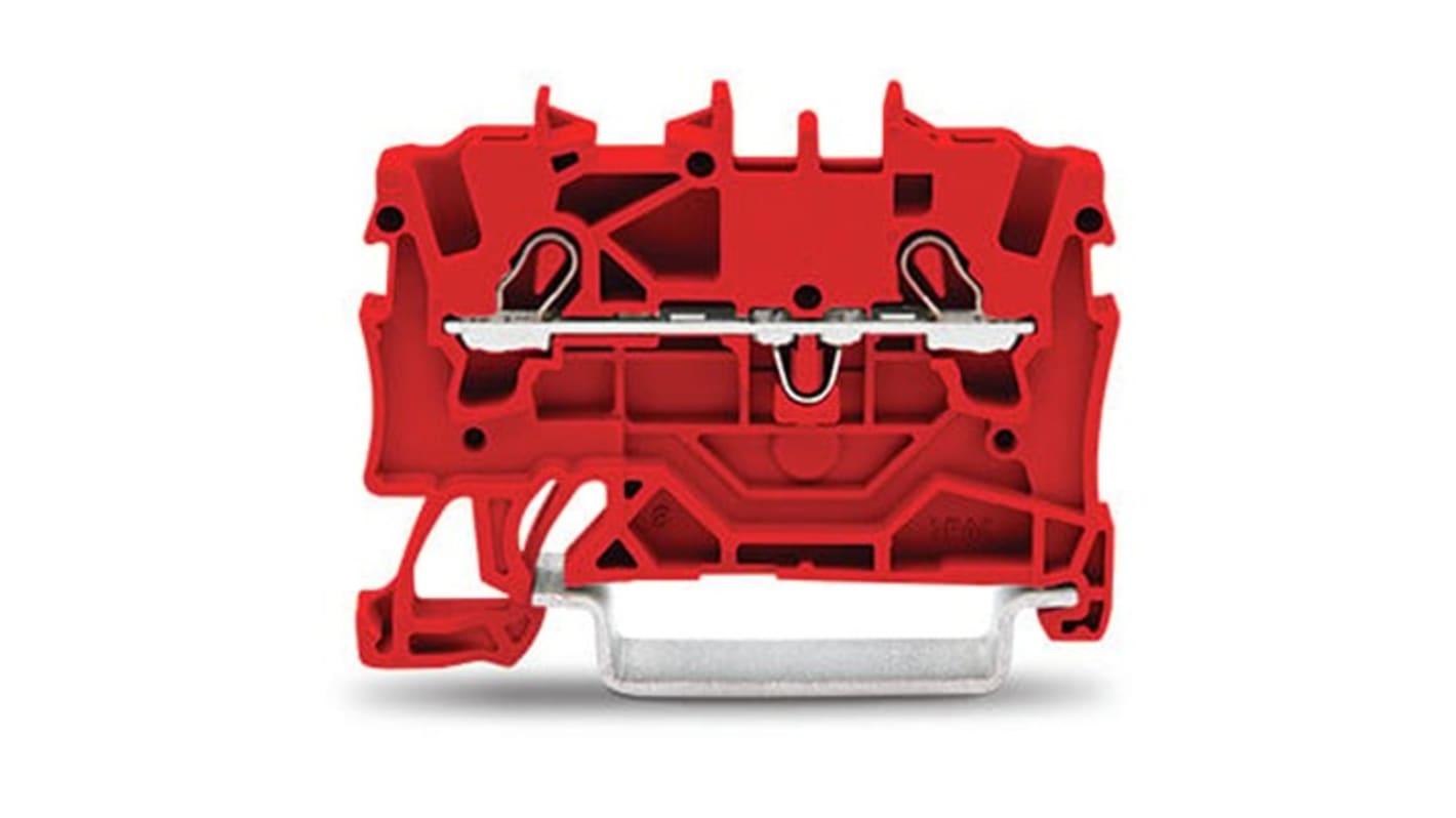WAGO 2001-1203 TOPJOB S Series Red, 1.5mm², 1-Level, Push-In Cage Clamp Termination, ATEX, EAC Ex, IECEx