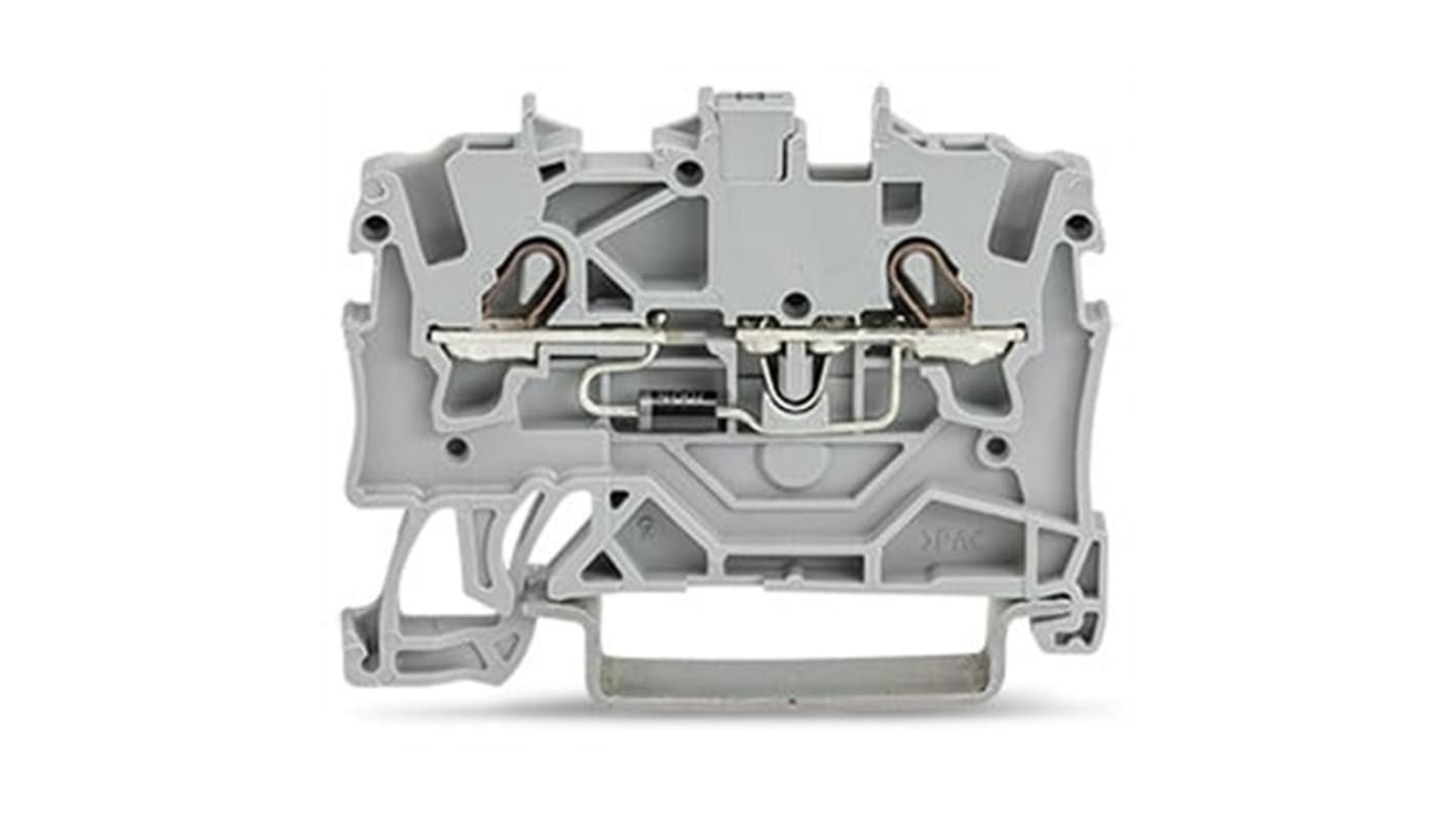WAGO 2001-1211/1000-411 TOPJOB S Series Grey, 1.5mm², 1-Level, Push-In Cage Clamp Termination, ATEX, EAC Ex, IECEx