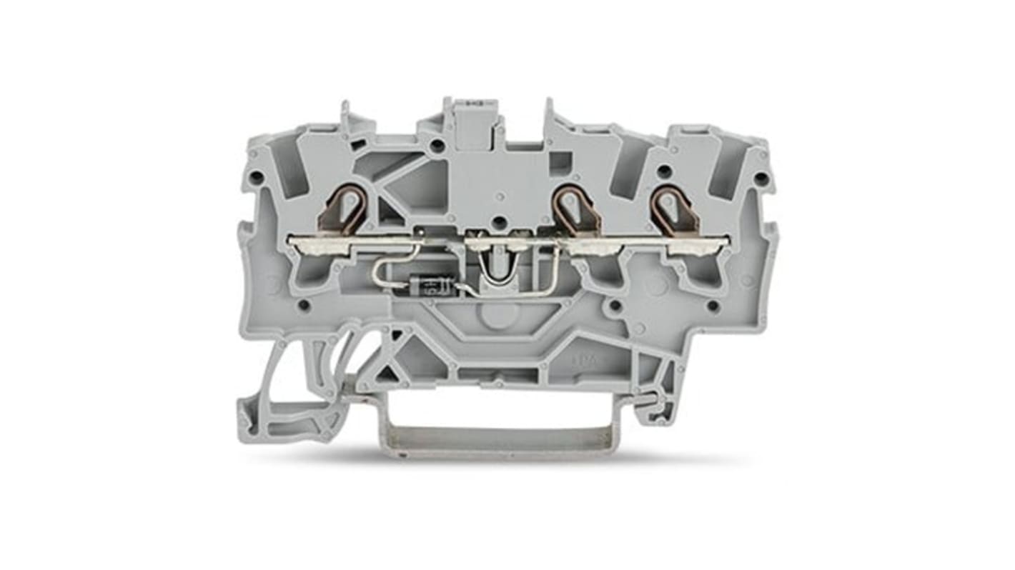 WAGO 2001-1311/1000-411 TOPJOB S Series Grey, 1.5mm², 1-Level, Push-In Cage Clamp Termination
