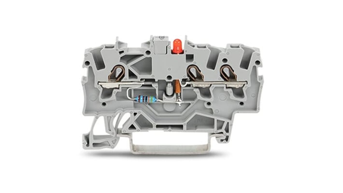 WAGO 2001-1321/1000-434 TOPJOB S Series Grey, 1.5mm², 1-Level, Push-In Cage Clamp Termination