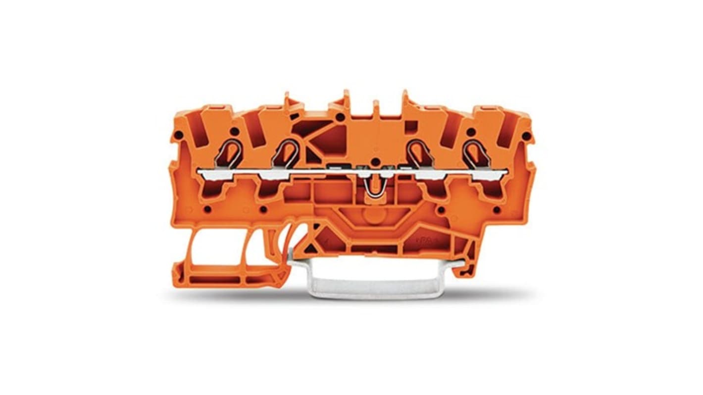 WAGO 2001-1402 TOPJOB S Series Orange, 1.5mm², 1-Level, Push-In Cage Clamp Termination, ATEX, EAC Ex, IECEx