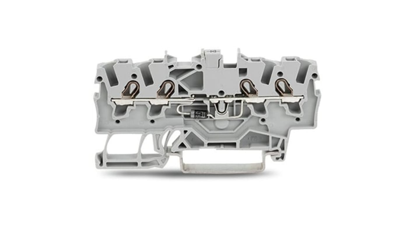 WAGO 2001-1411/1000-410 TOPJOB S Series Grey, 1.5mm², 1-Level, Push-In Cage Clamp Termination