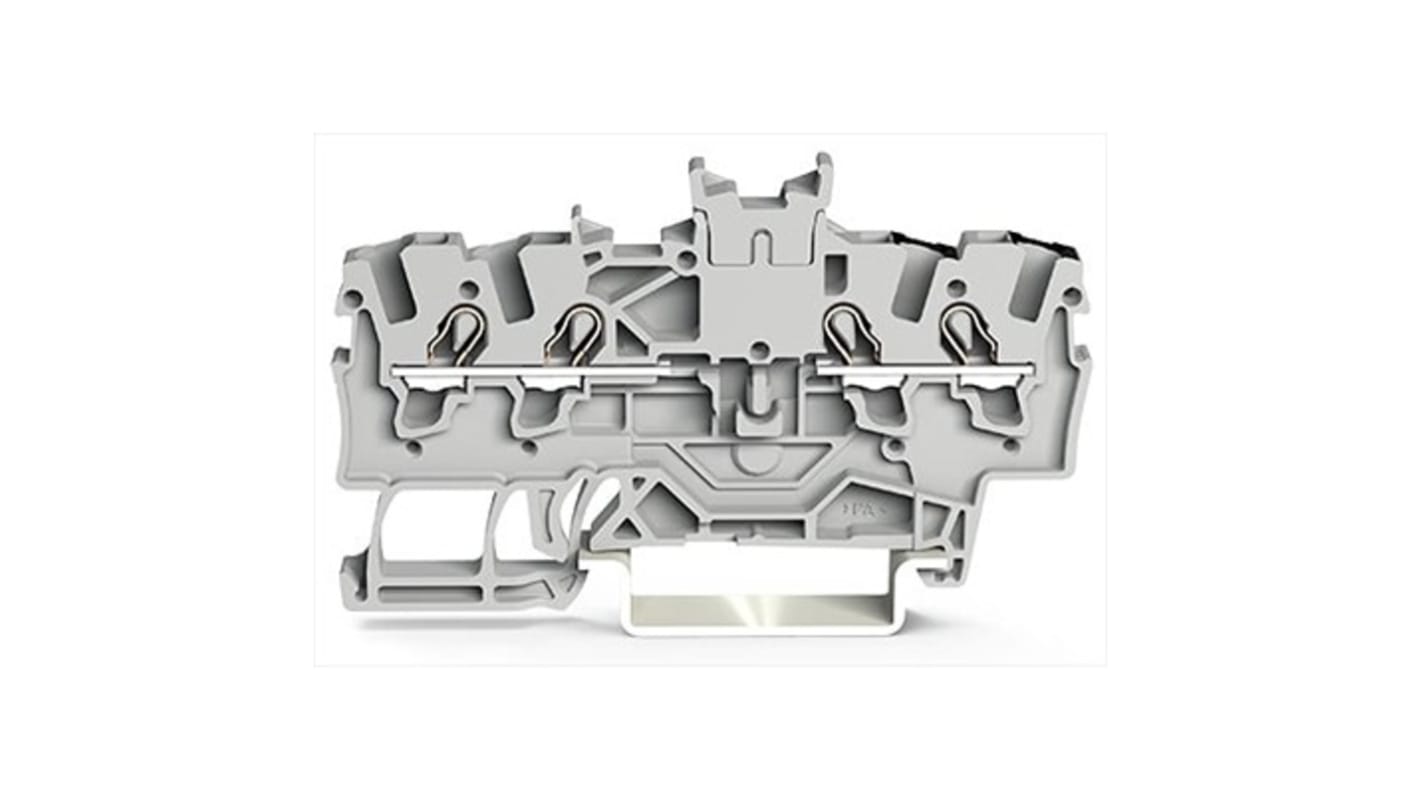 WAGO 2001-1441 TOPJOB S Series Grey, 1.5mm², 1-Level, Push-In Cage Clamp Termination, ATEX, EAC Ex, IECEx