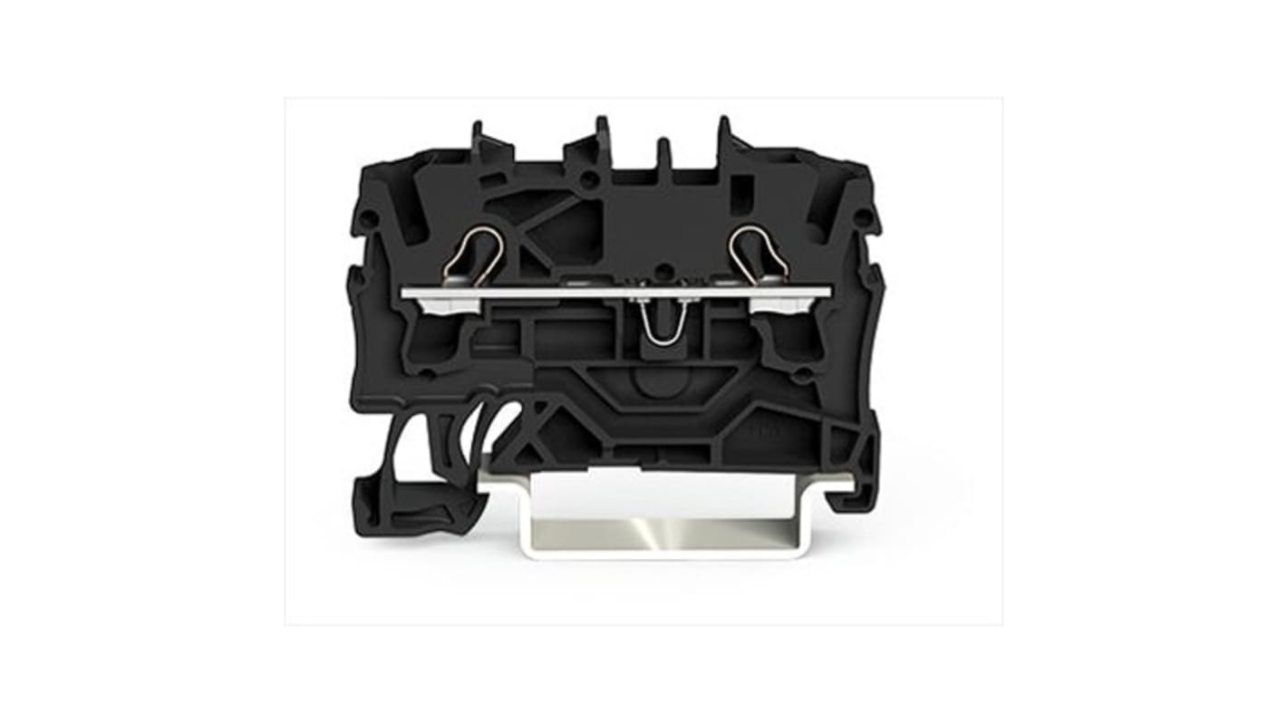 Bloc de jonction rail DIN WAGO TOPJOB S, 2.5mm², Borne à cage enfichable, Noir