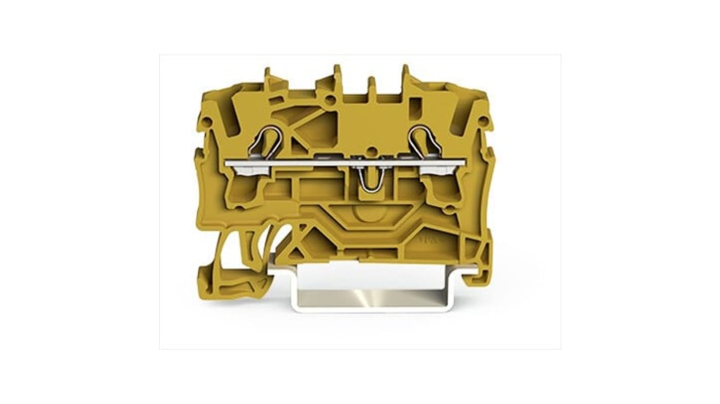 WAGO 2002-1206 TOPJOB S Series Yellow, 2.5mm², 1-Level, Push-In Cage Clamp Termination, ATEX, EAC Ex, IECEx