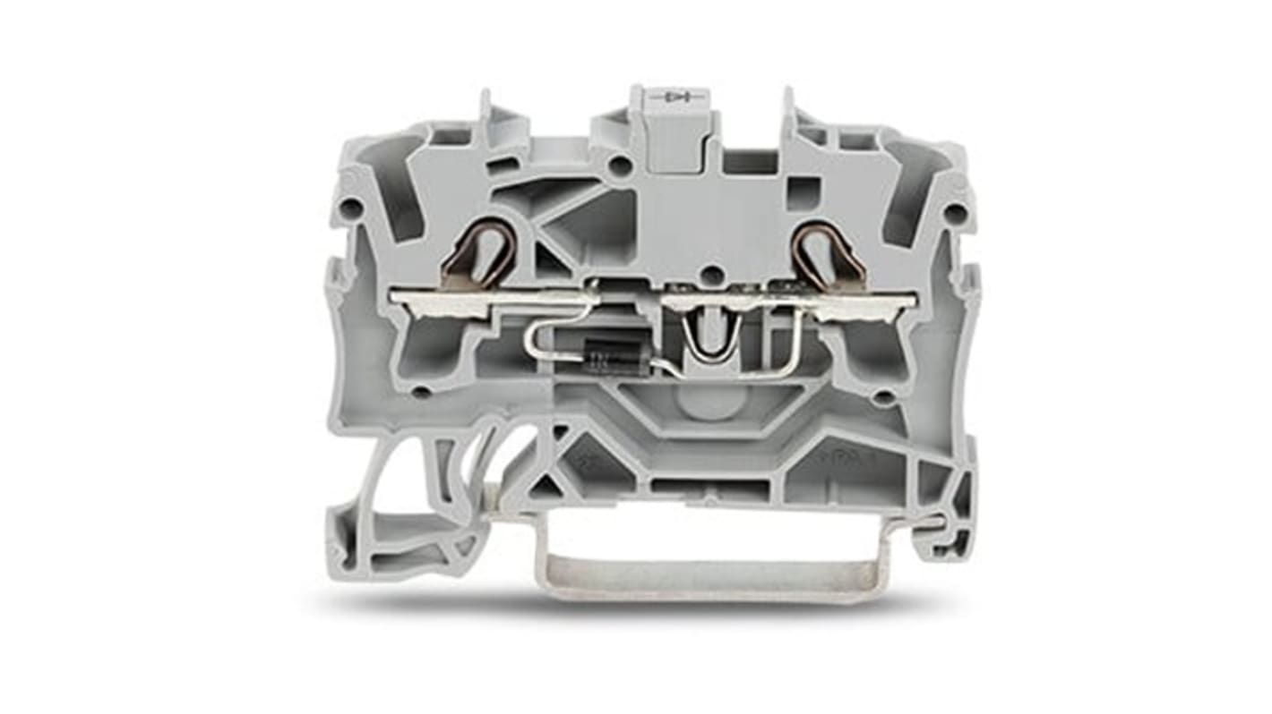 WAGO 2002-1211/1000-410 TOPJOB S Series Grey, 2.5mm², 1-Level, Push-In Cage Clamp Termination