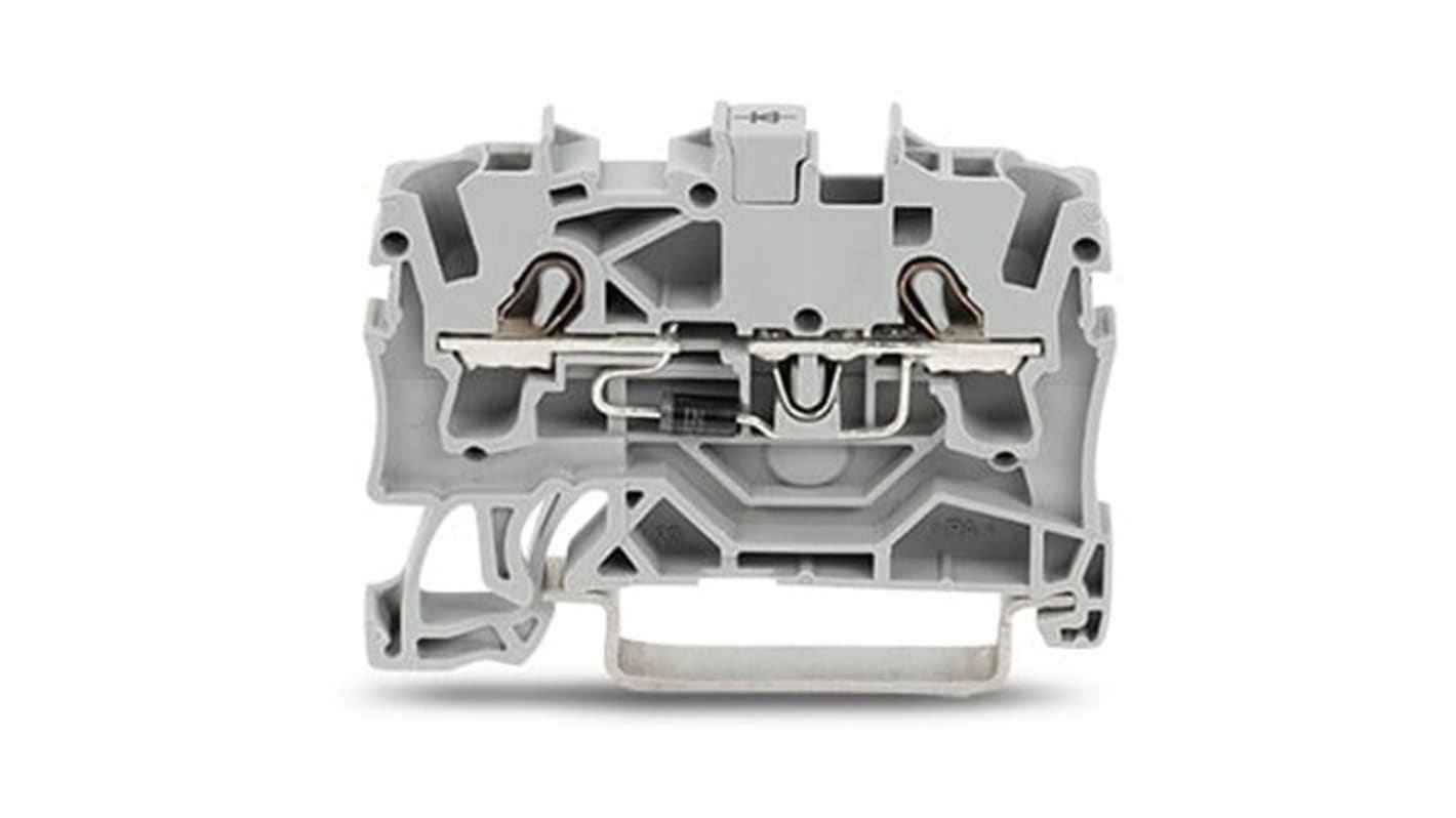 WAGO 2002-1211/1000-411 TOPJOB S Series Grey, 2.5mm², 1-Level, Push-In Cage Clamp Termination