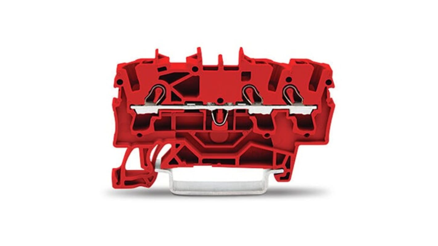 WAGO 2002-1303 TOPJOB S Series Red, 2.5mm², 1-Level, Push-In Cage Clamp Termination, ATEX, EAC Ex, IECEx