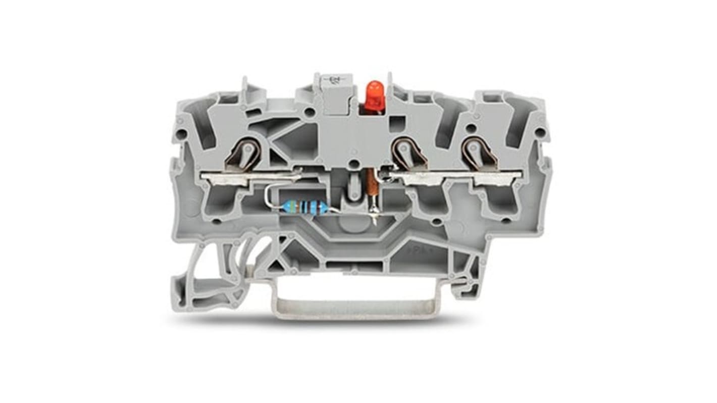 WAGO 2002-1321/1000-434 TOPJOB S Series Grey, 2.5mm², 1-Level, Push In Termination