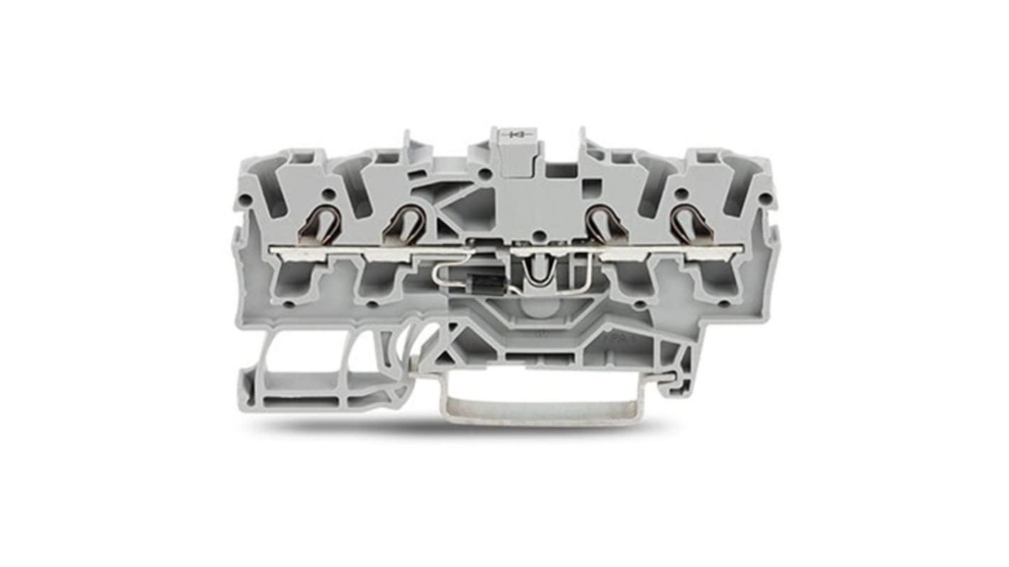 WAGO 2002-1411/1000-411 TOPJOB S Series Grey, 2.5mm², 1-Level, Push In Termination