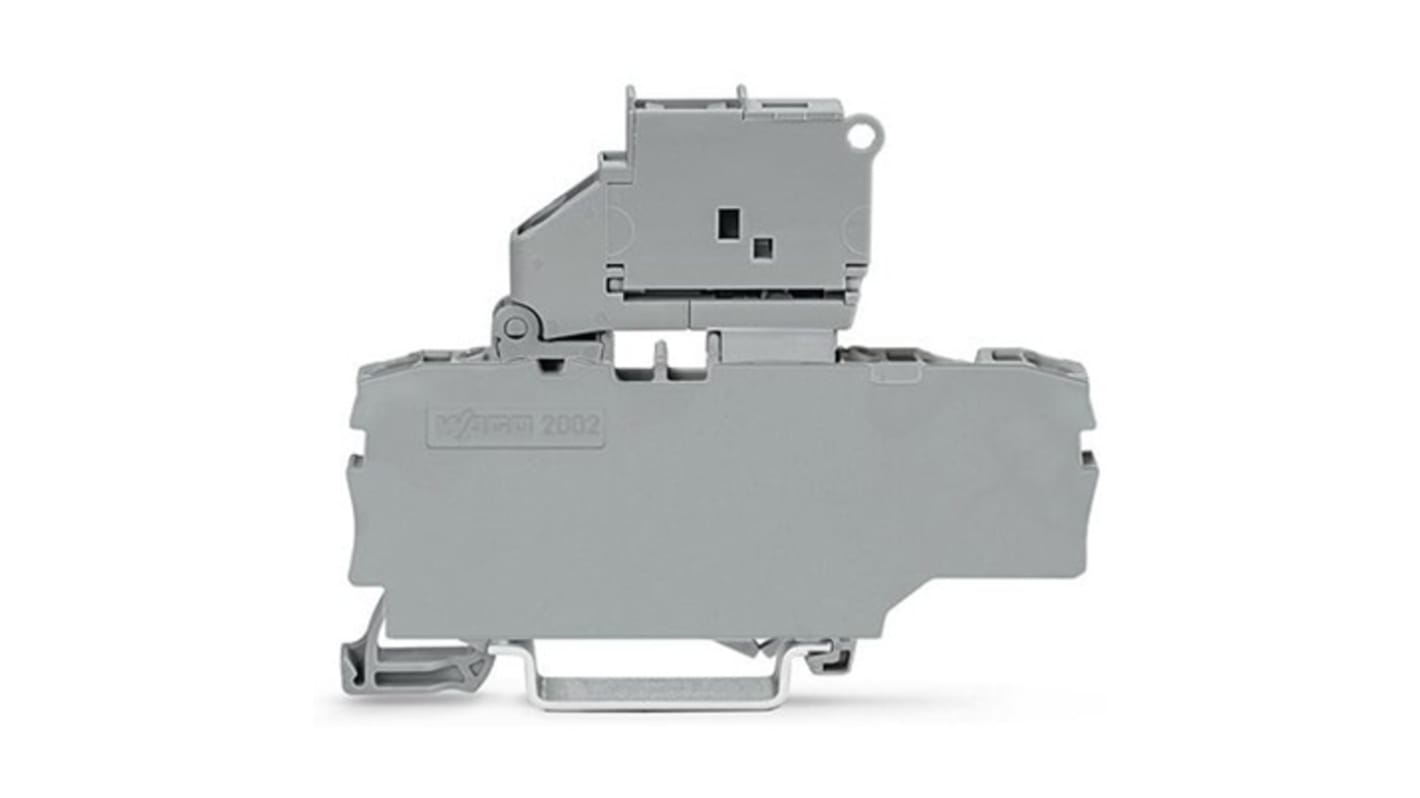 WAGO 2002-1711 TOPJOB S Series Grey, 2.5mm², 1-Level, Push In Termination, Fused, ATEX, CSA, IECEx