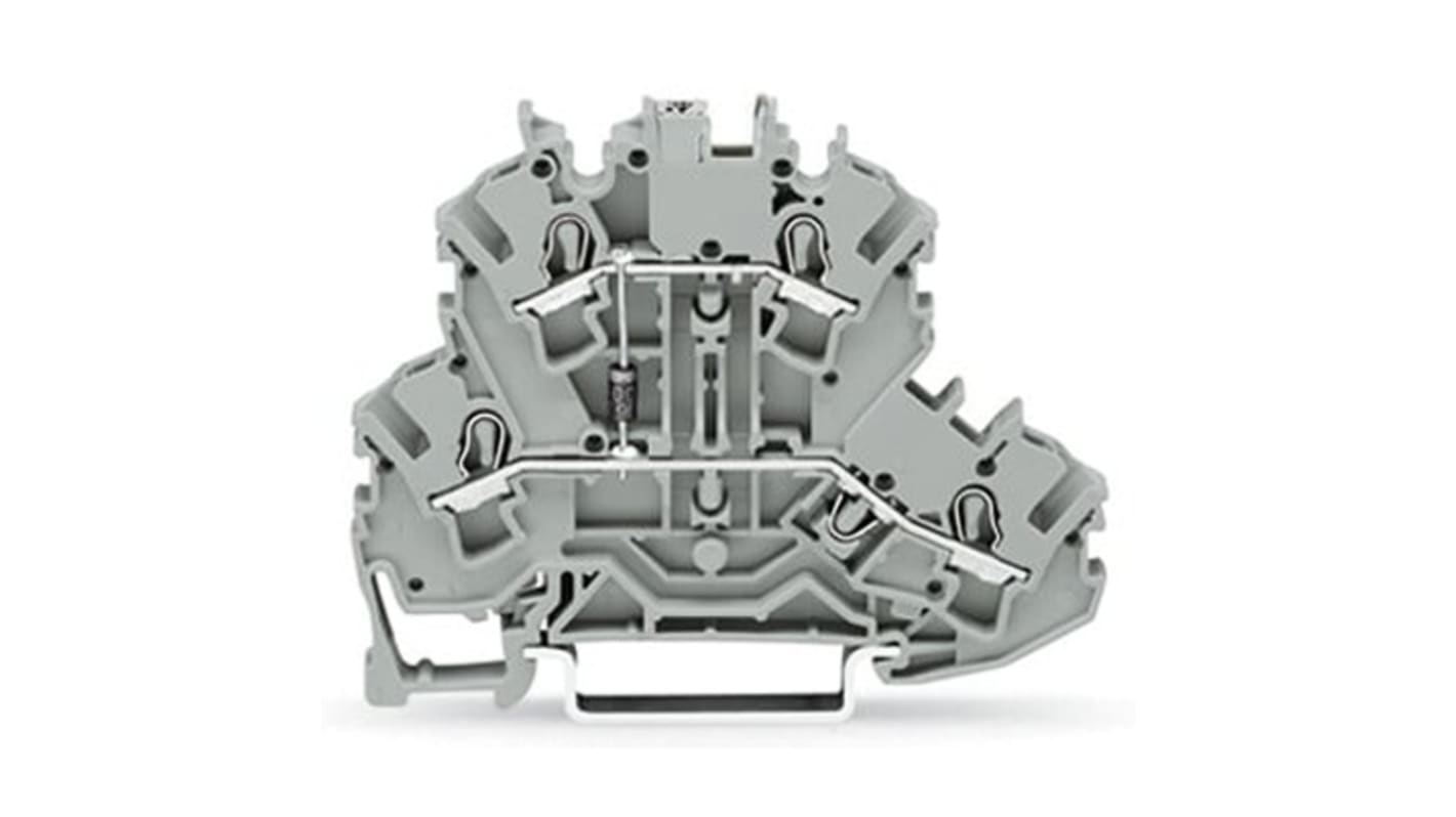 WAGO 2002-2211/1000-410 TOPJOB S Series Grey, 2.5mm², 2-Level, Push In Termination