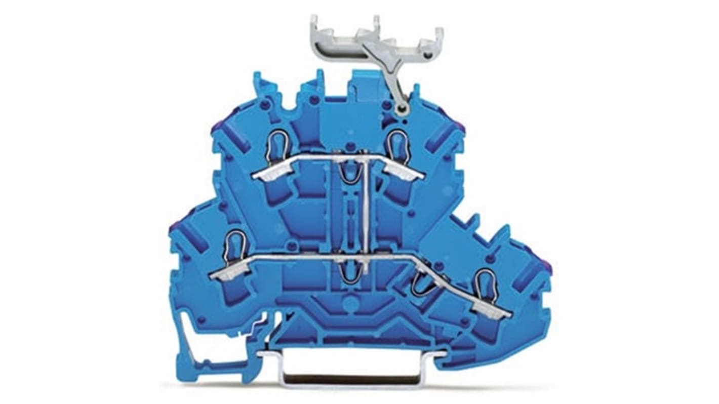 WAGO 2002-2239 TOPJOB S Series Blue, 2.5mm², 2-Level, Push In Termination, ATEX, CSA, IECEx