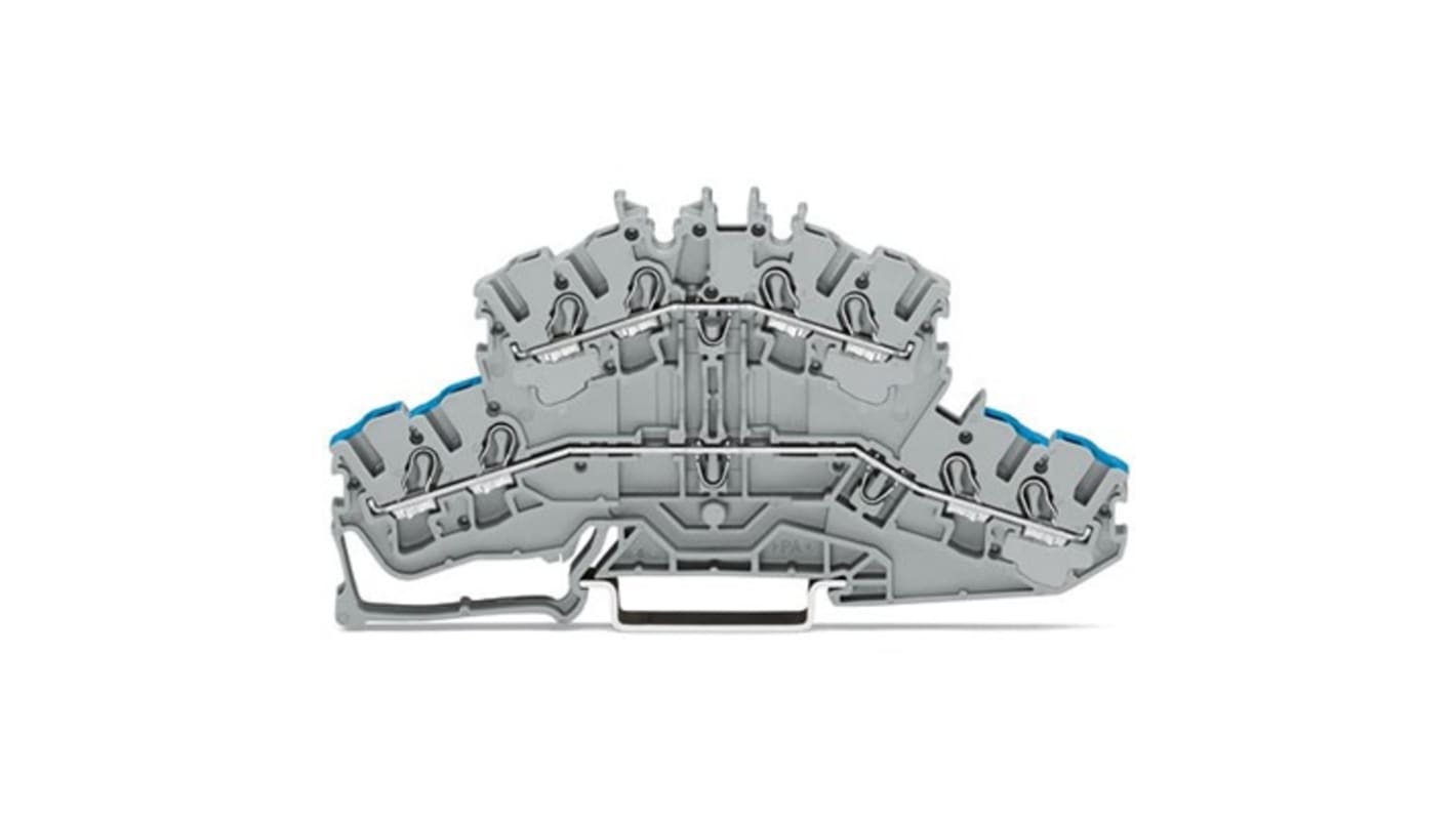 WAGO TOPJOB S Series Grey Double Level Terminal Block, 2.5mm², 2-Level, Push In Termination, ATEX, CSA, IECEx