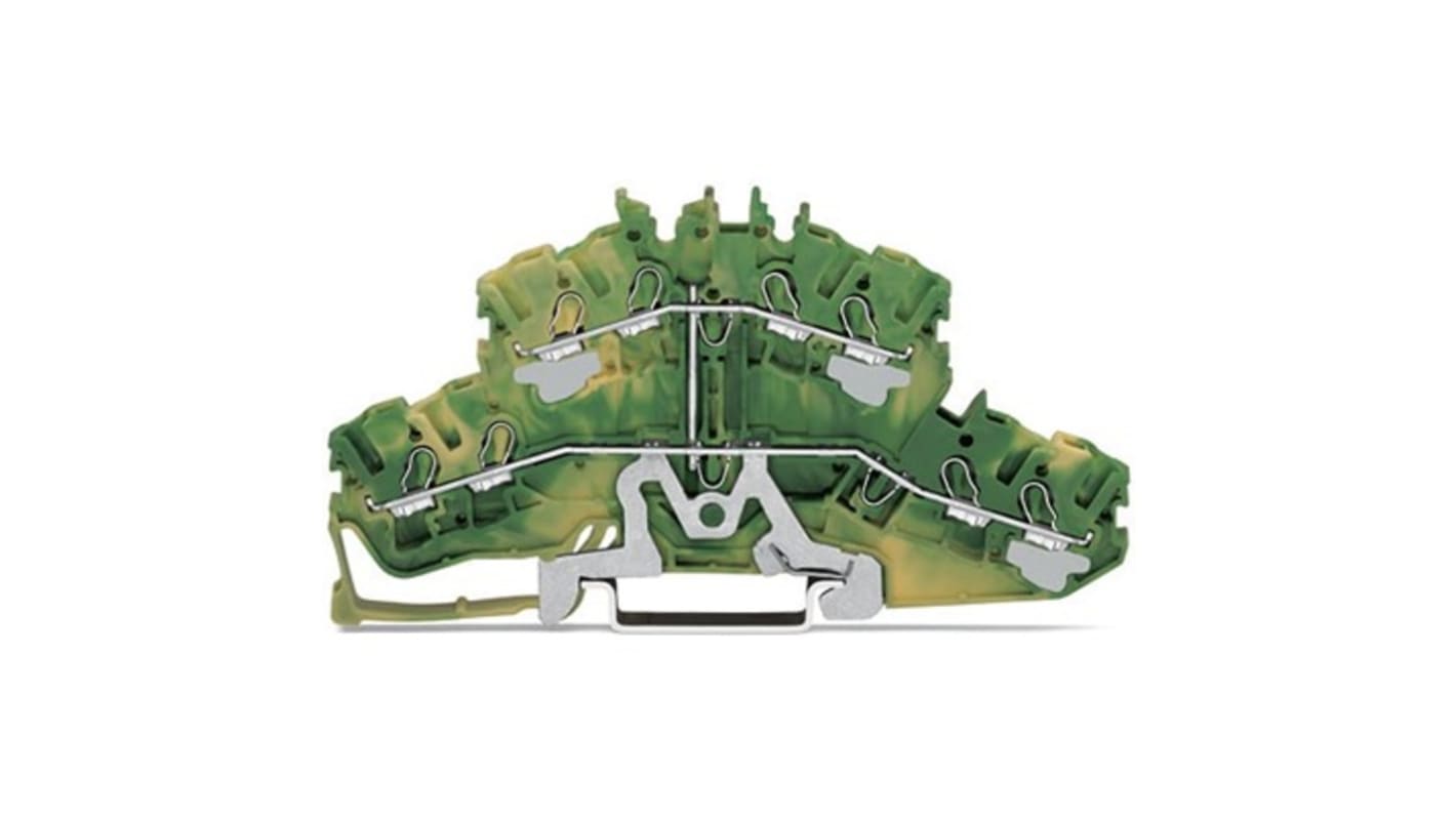 WAGO 2002-2407 TOPJOB S Series Green, Yellow, 2.5mm², 2-Level, Push In Termination, ATEX, CSA, IECEx