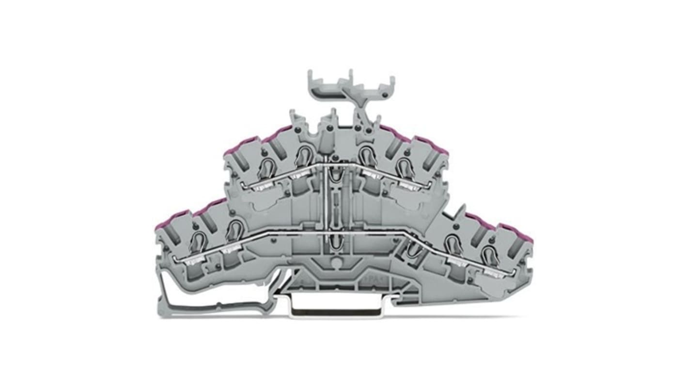 WAGO 2002-2438 TOPJOB S Series Grey, 2.5mm², 2-Level, Push In Termination, ATEX, CSA, IECEx