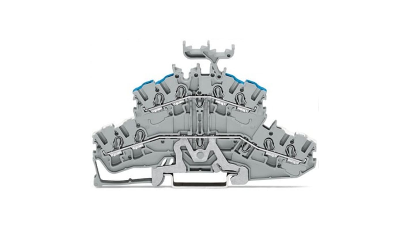 WAGO 2002-2458 TOPJOB S Series Grey, 2.5mm², 2-Level, Push In Termination, ATEX, CSA, IECEx