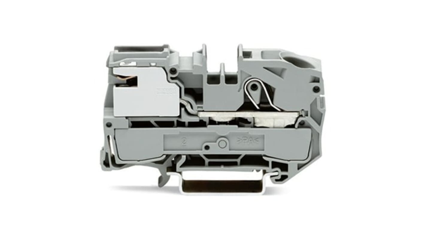 WAGO TOPJOB S Series Grey Disconnect Terminal Block, 16mm², 1-Level, Push In Termination