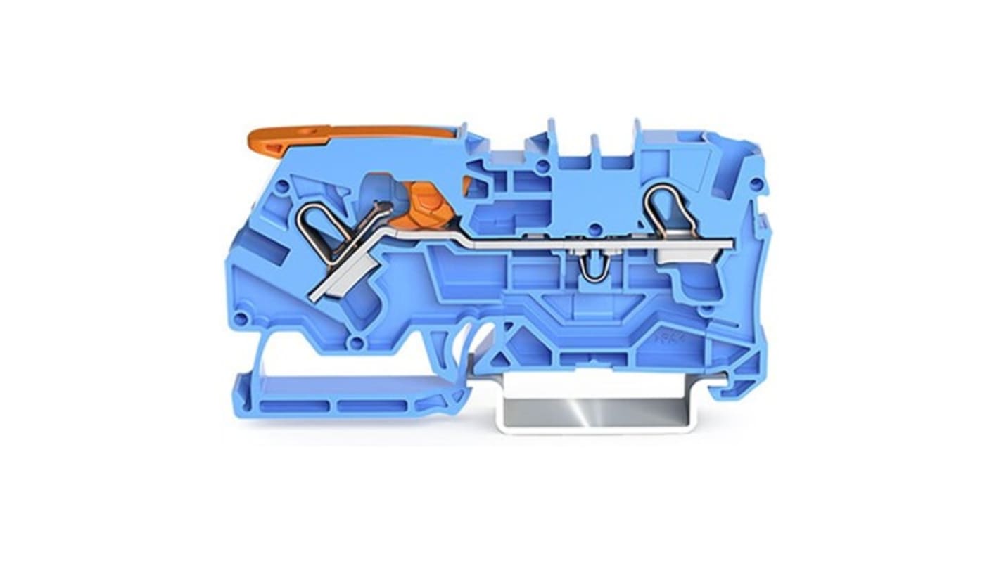 WAGO 2104-1204 TOPJOB S Series Blue, 4mm², 1-Level, Push In Termination, ATEX, CSA, IECEx