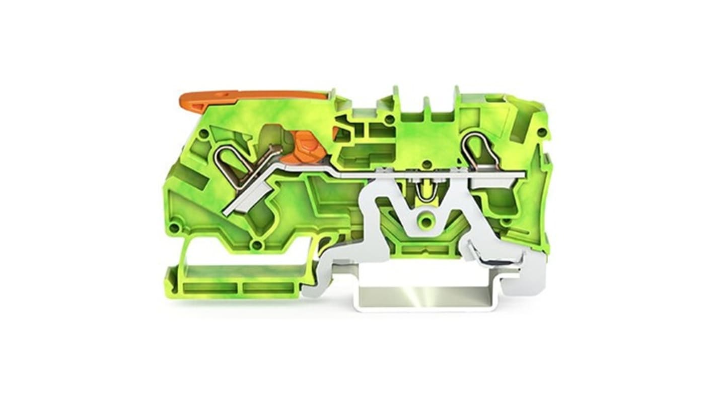WAGO 2104-1207 TOPJOB S Series Green, Yellow, 4mm², 1-Level, Push In Termination, ATEX, CSA, IECEx