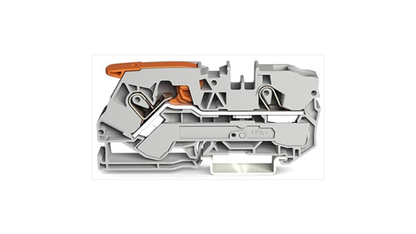 WAGO 2110-1201 TOPJOB S Series Grey, 10mm², 1-Level, Push In Termination, ATEX, IECE