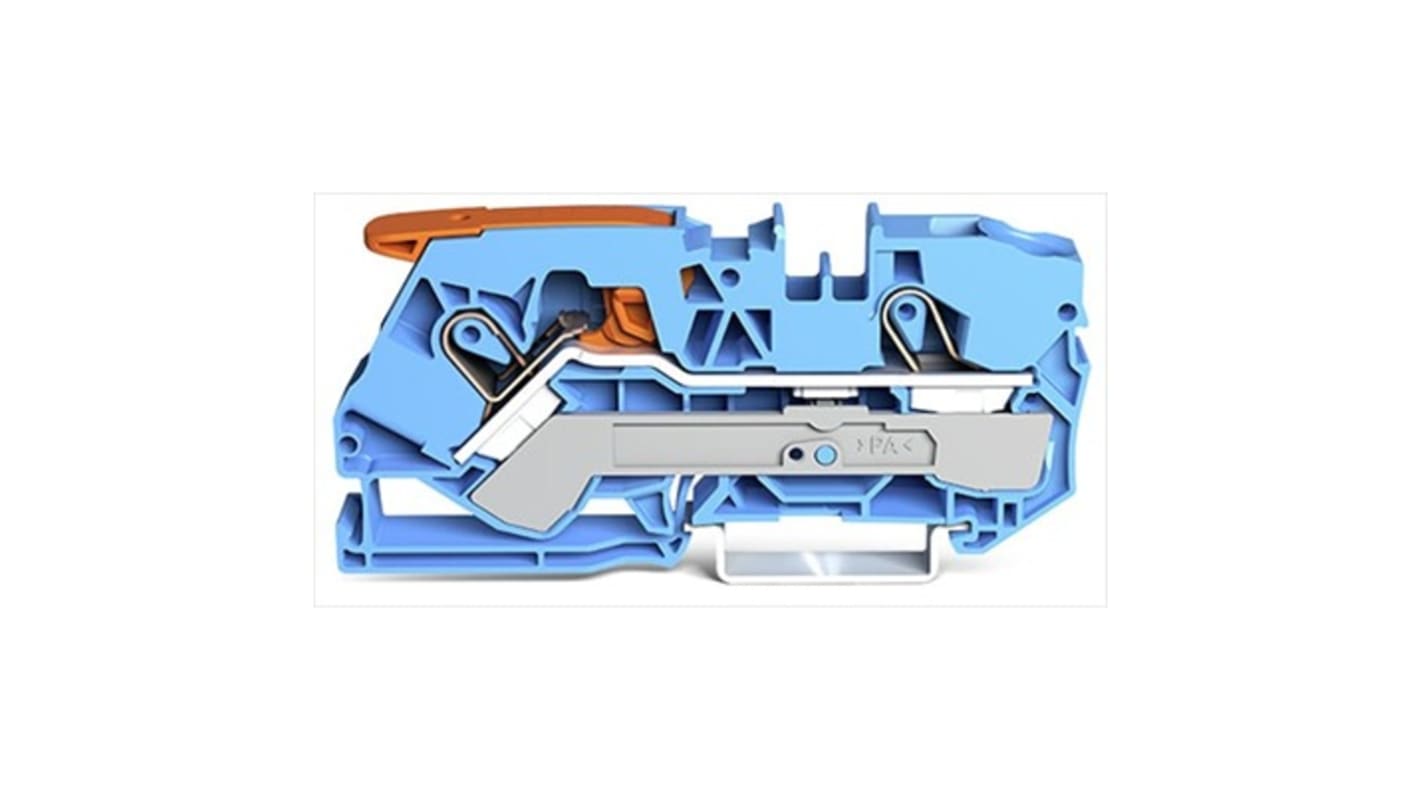 WAGO 2110-1204 TOPJOB S Series Blue, 10mm², 1-Level, Push In Termination, ATEX, IECE