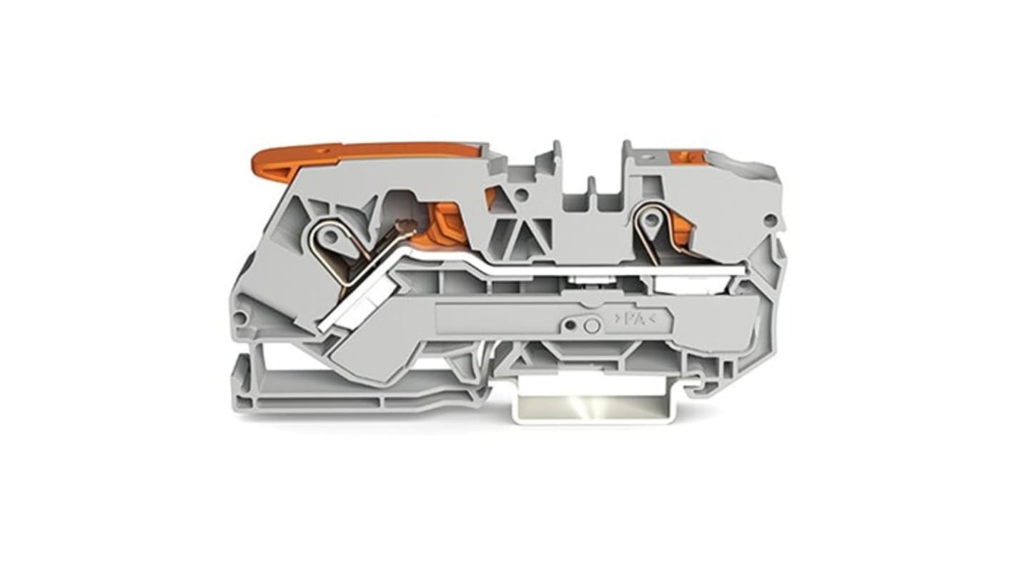 WAGO 2110-5201 TOPJOB S Series Grey, 10mm², 1-Level, Push In Termination, ATEX, IECE