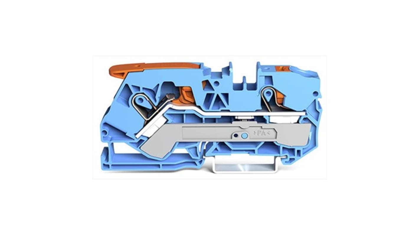 WAGO 2110-5204 TOPJOB S Series Blue, 10mm², 1-Level, Push In Termination, ATEX, IECE
