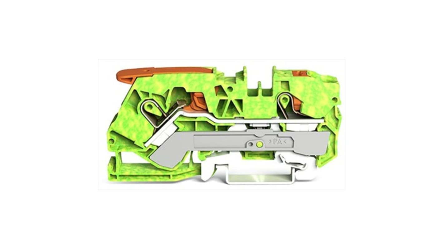 WAGO 2110-5207 TOPJOB S Series Green, Yellow, 10mm², 1-Level, Push In Termination, ATEX, IECE