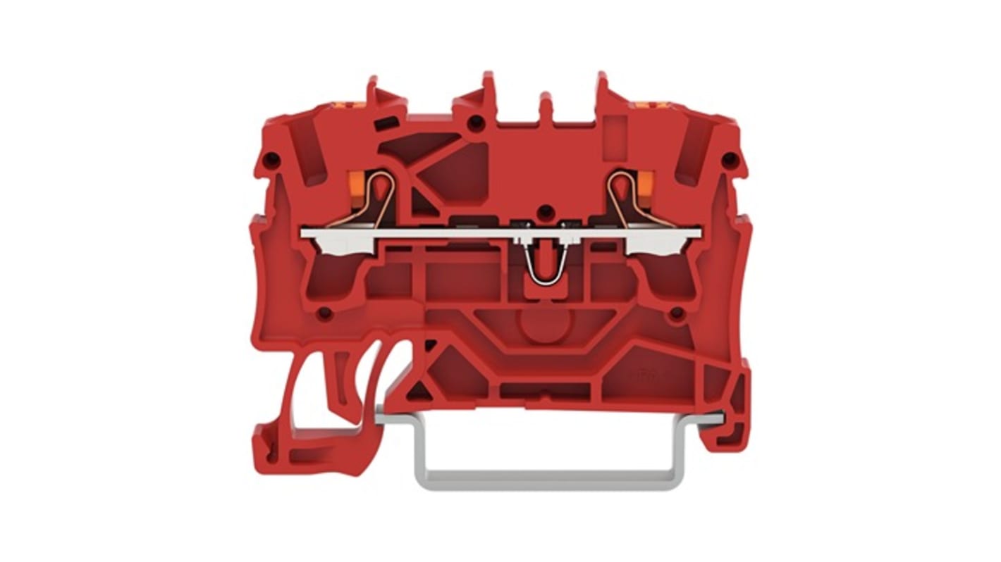 WAGO TOPJOB S Series Red DIN Rail Terminal Block, 2.5mm², 1-Level, Push In Termination, ATEX, CSA, IECEx