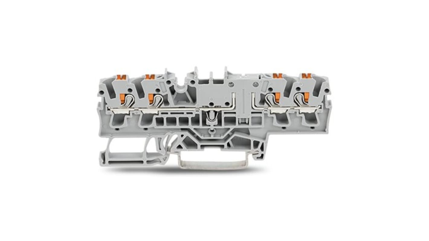 WAGO TOPJOB S Series Orange DIN Rail Terminal Block, 2.5mm², 1-Level, Push In Termination, ATEX, CSA, IECEx