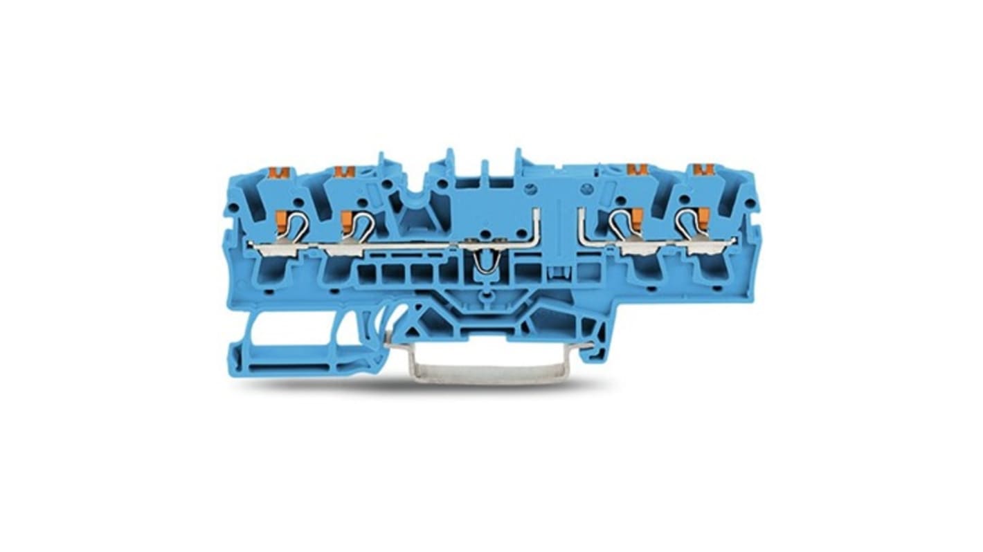 WAGO TOPJOB S Series Blue DIN Rail Terminal Block, 2.5mm², 1-Level, Push In Termination, ATEX, CSA, IECEx