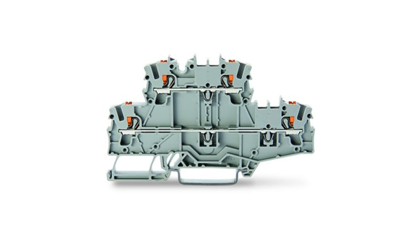 WAGO TOPJOB S Series Grey Double Level Terminal Block, 2.5mm², 2-Level, Push In Termination, ATEX, CSA, IECEx