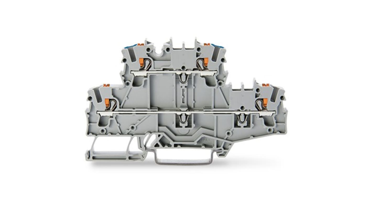 WAGO TOPJOB S Series Grey Double Level Terminal Block, 2.5mm², 2-Level, Push In Termination, ATEX, CSA, IECEx