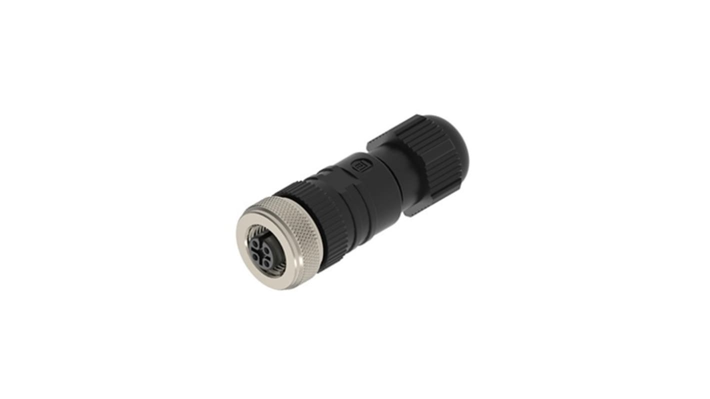 Lumberg Automation Connector, 4 Contacts, M12 Connector, Socket, Female, IP65, IP67, RKC Series