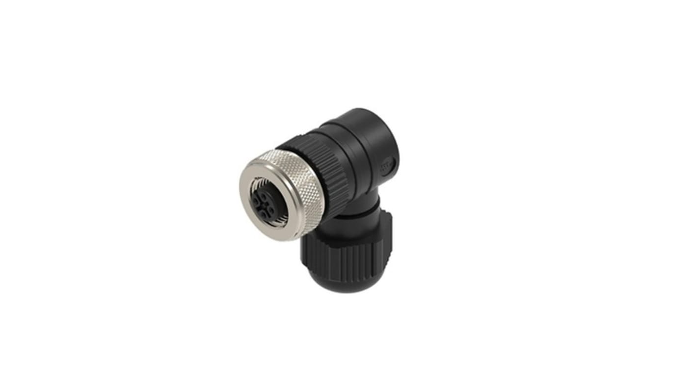 Lumberg Automation Connector, 4 Contacts, M12 Connector, Socket, Female, IP65, IP67, RKCW Series