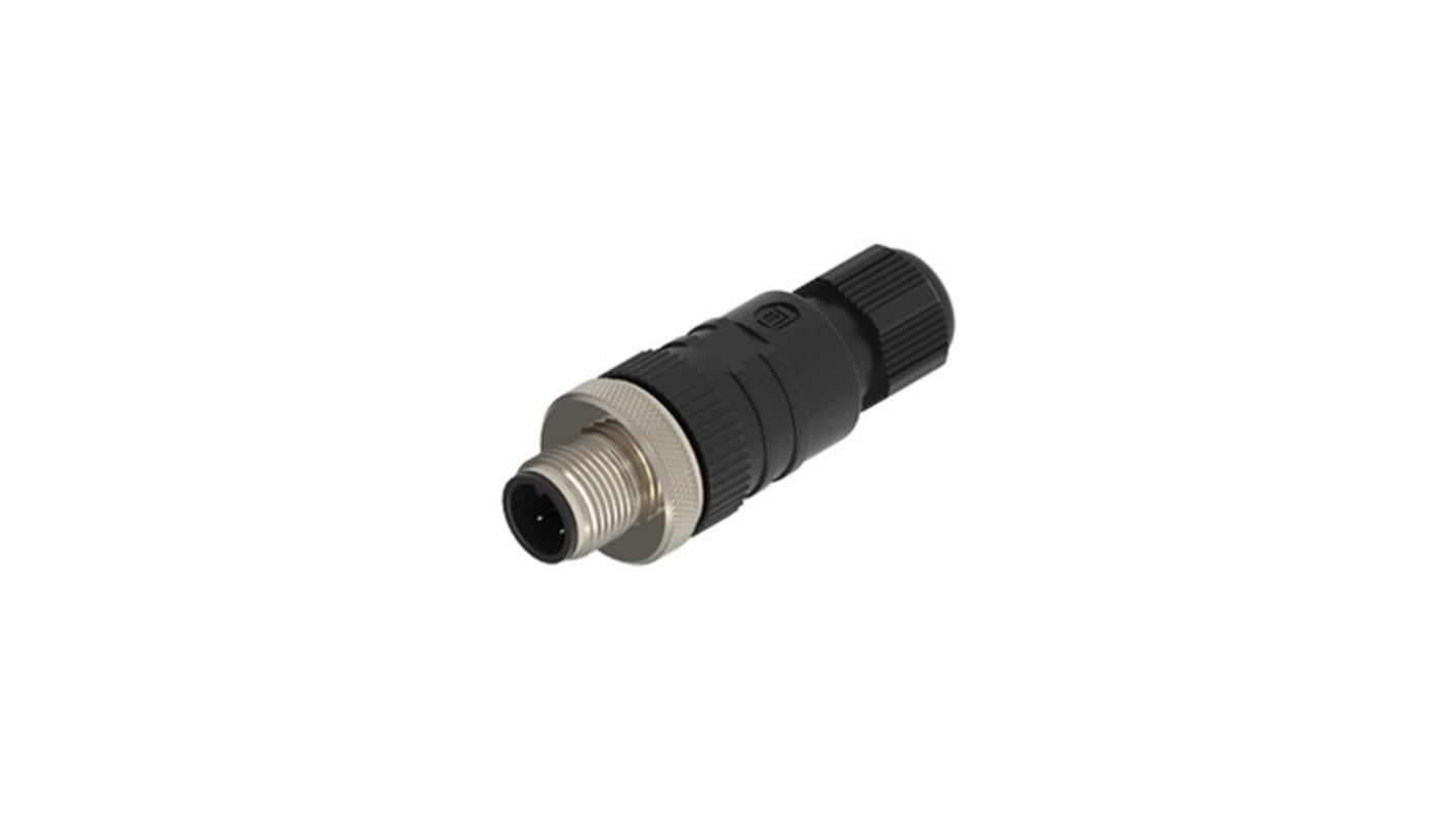 Lumberg Automation Connector, 4 Contacts, M12 Connector, Plug, Male, IP65, IP67, RSC Series