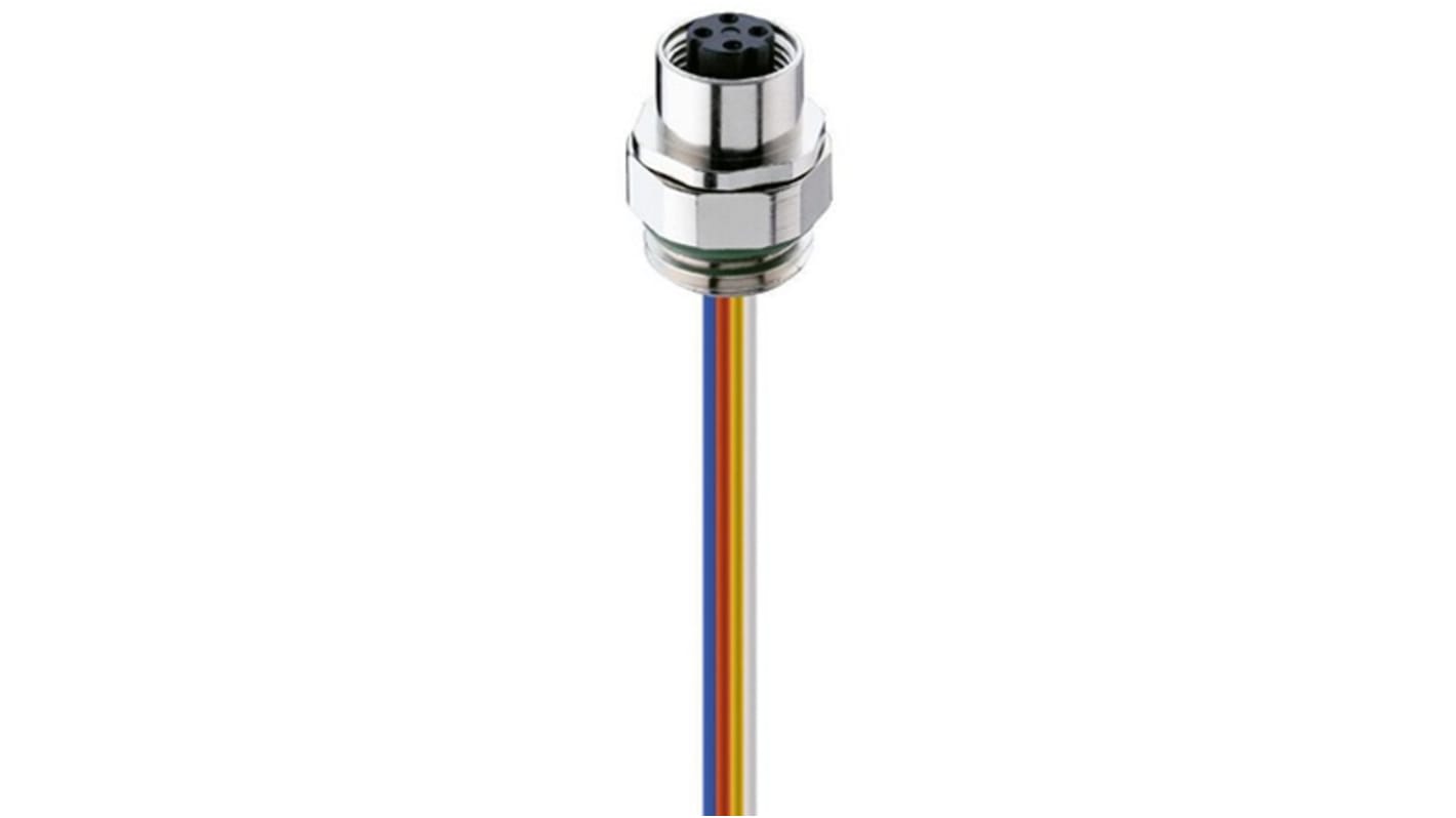 Lumberg Automation Connector, 4 Contacts, Front Mount, M12 Connector, Socket, Female, IP65, IP67, 0986 EFC Series