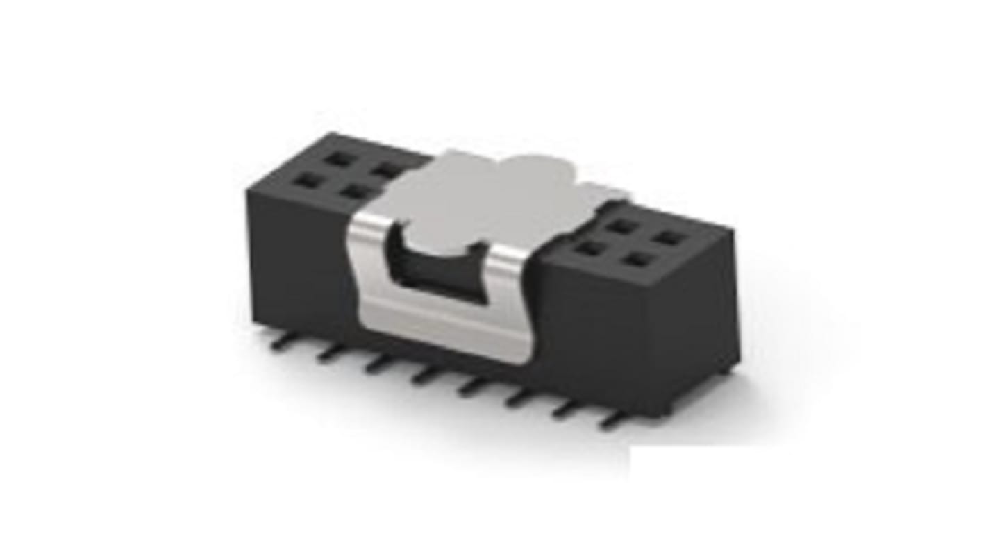 TE Connectivity 1MM-R Series Vertical Board Mount PCB Socket, 16-Contact, 2-Row, 1mm Pitch, Surface Mount Termination