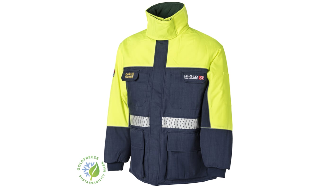 Goldfreeze 3905340 Navy/Yellow, Breathable, Hi-Vis, Waterproof Jacket, XXL