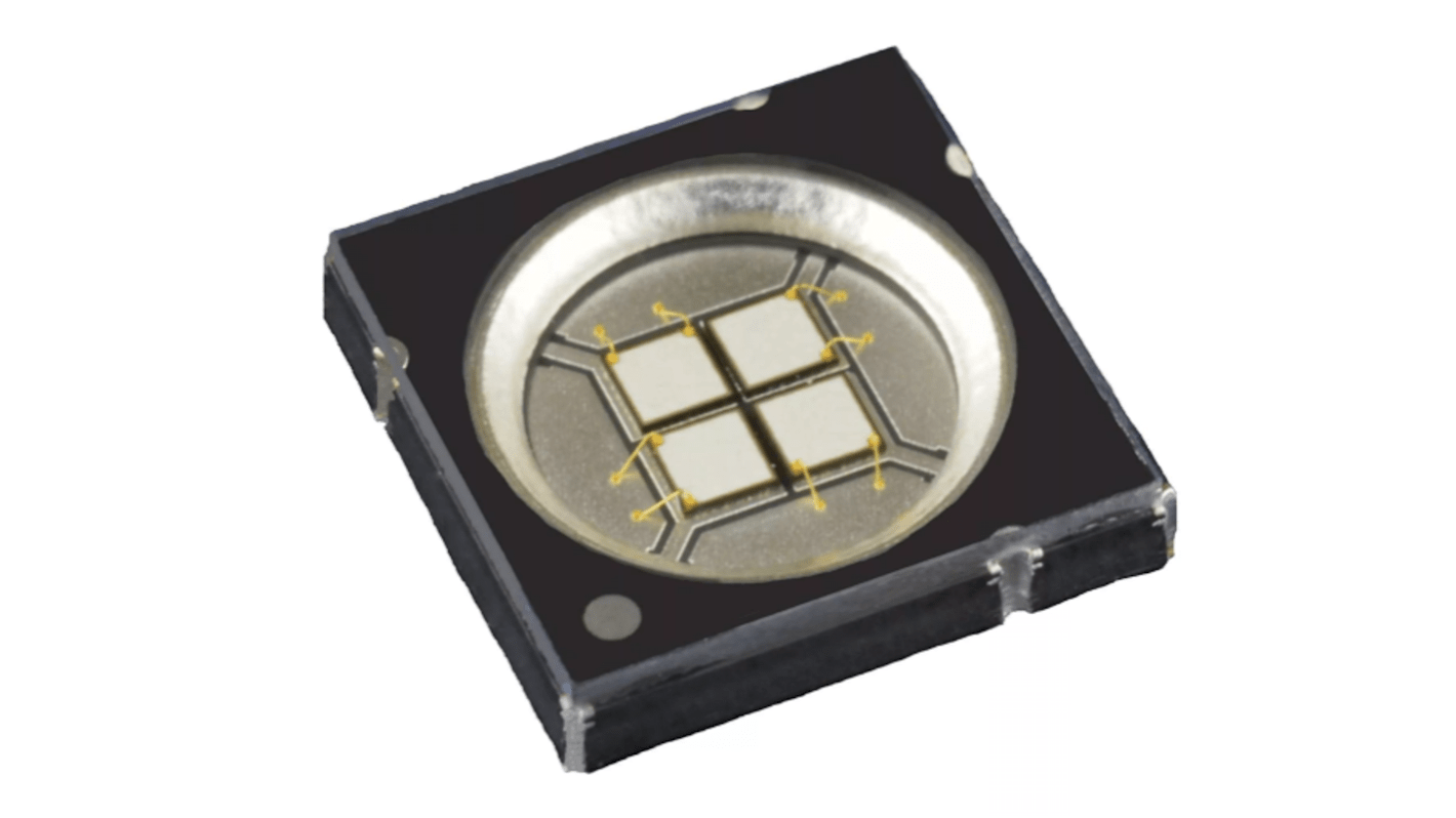 LZ4-04UVH0-0000 ams OSRAM, LZ4-04UVH0 Series UV LED, 370nm 4250mW 110 °, 9-Pin Surface Mount package