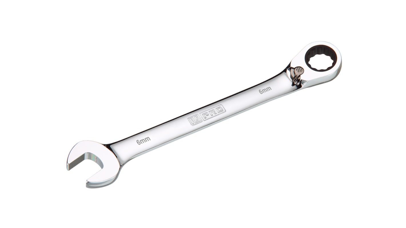 RS PRO Combination Spanner, 6mm, Metric, Double Ended, 124 mm Overall