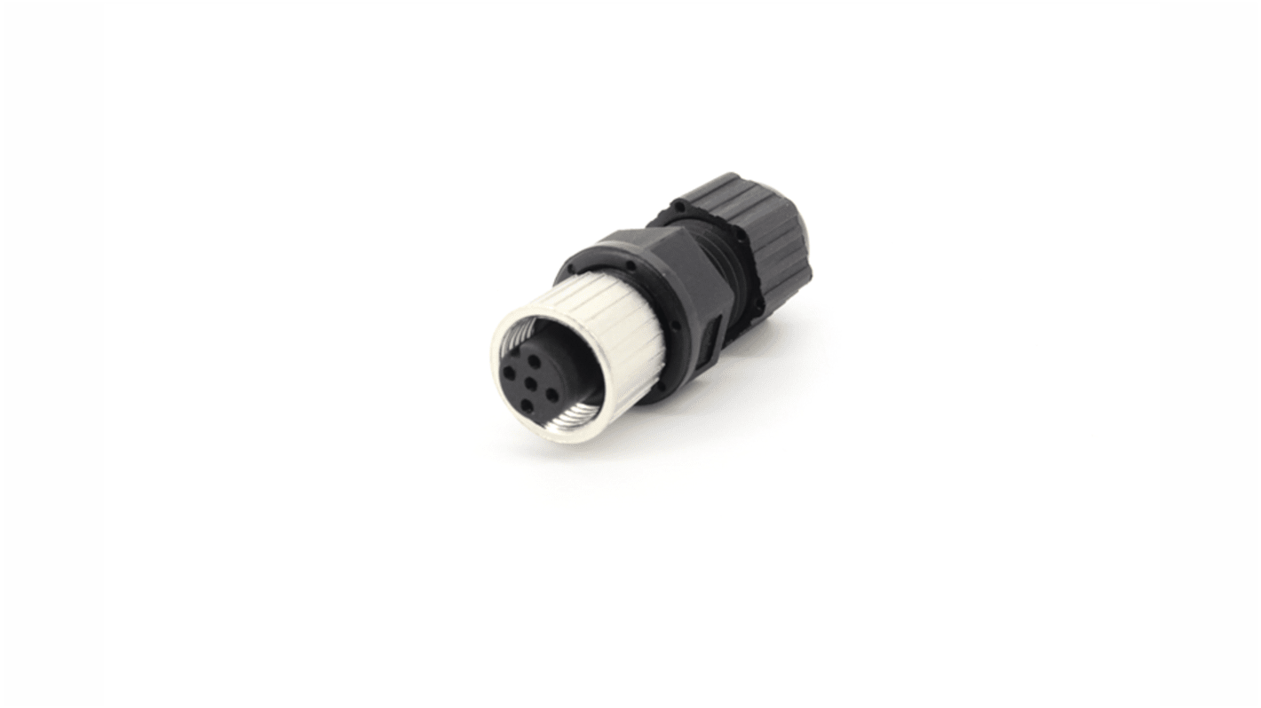 MOXA Connector, 5 Contacts, Screw Mount, M12 Connector, Plug, Female, IP67, M12A Series