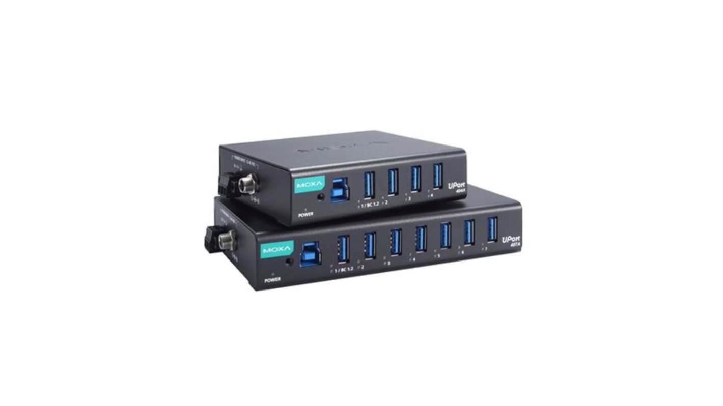 MOXA 7 Port USB 3.2 USB A, USB B  Hub, USB Powered, 140 x 80 x 27mm