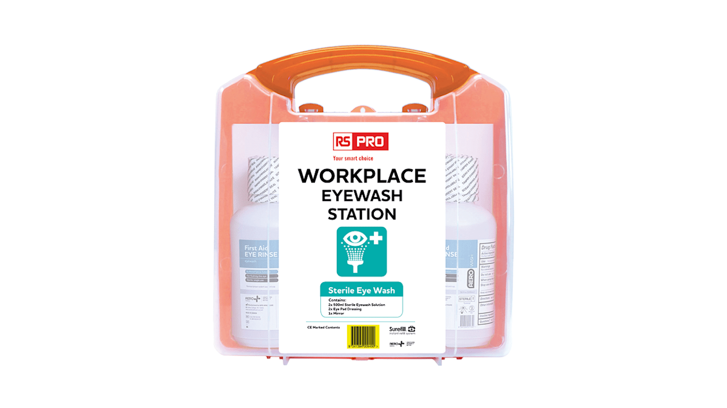 RS PRO Portable Eye Wash Station, 500 ml
