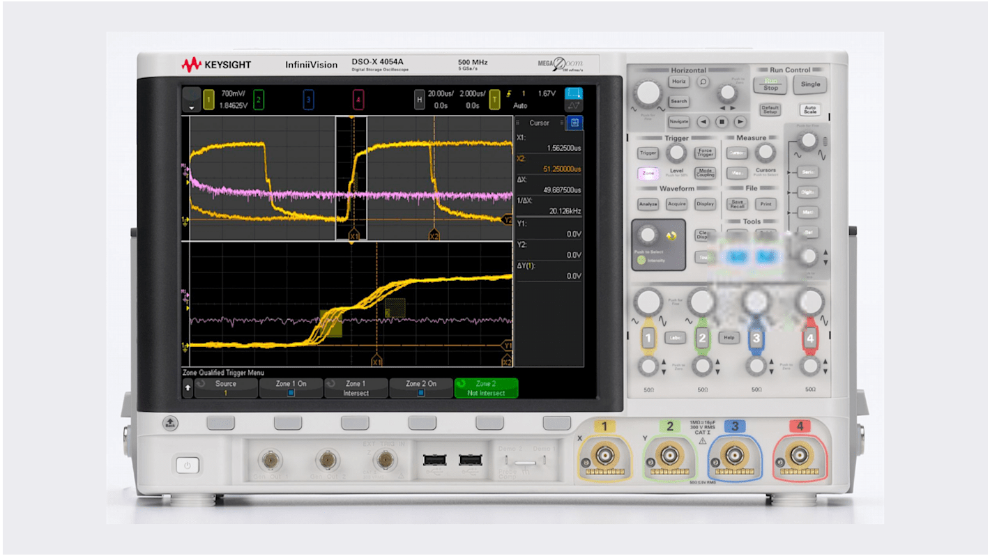 Keysight Technologies DSOX4054G 4000G Series, 500MHz Bench Oscilloscope, 4 Analogue Channels