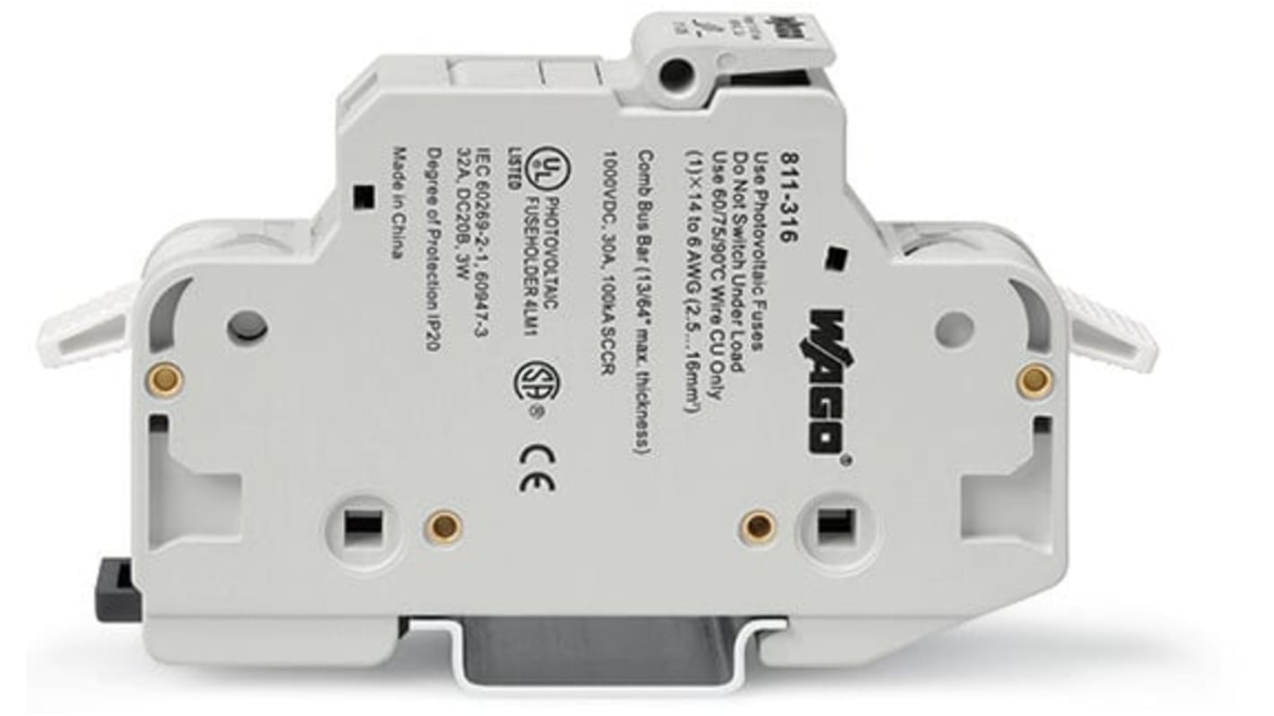 811-430 | WAGO ヒューズホルダ 30A 600V ac レール取り付け | RS 811-430 | WAGO ヒューズホルダ 30A 600V ac レール取り付け | RS
